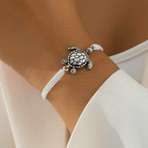 Brazalete tortuga plateada