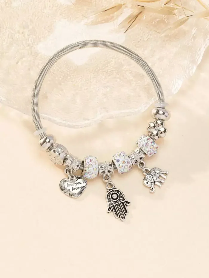Brazalete elefante plateado - Imagen 2
