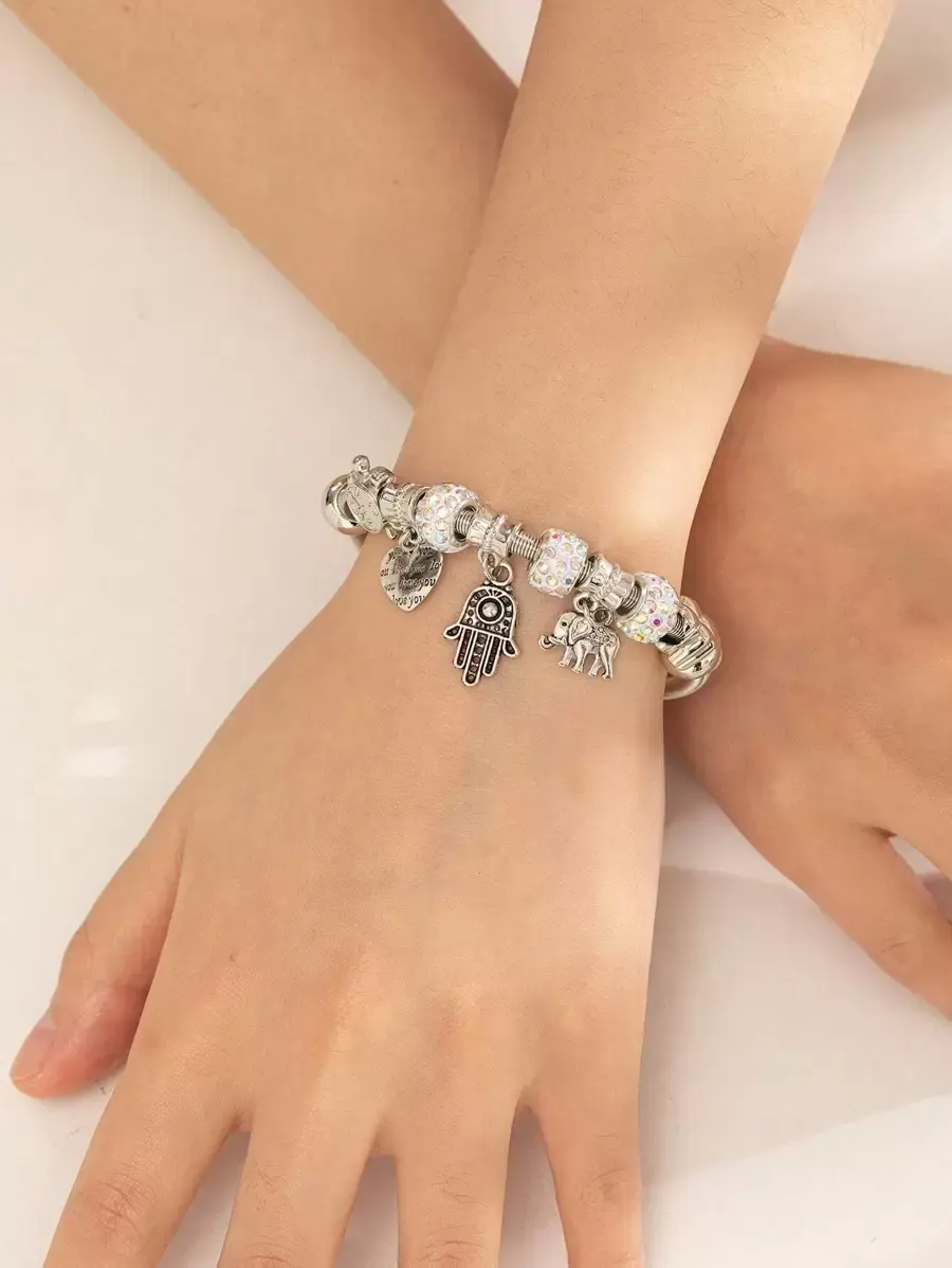 Brazalete elefante plateado
