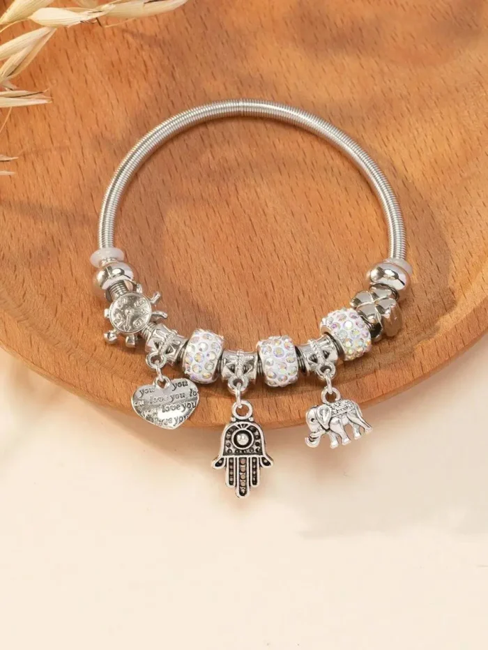 Brazalete elefante plateado - Imagen 3